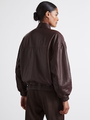 Reiss Berry Dru Atelier Leather Latched-Collar Bomber Jacket - Image 4 of 6