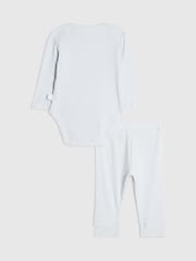 River Island Blue World Cup Bear Babygrow & Legging Set - Image 2 of 4