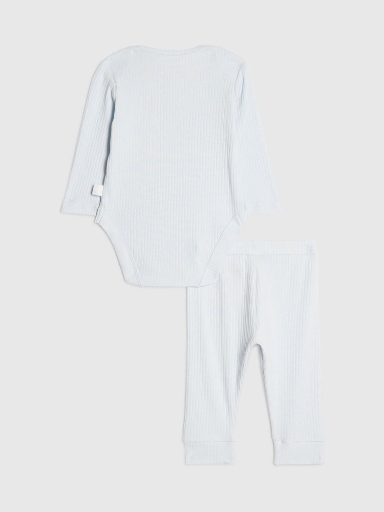 River Island Blue World Cup Bear Babygrow & Legging Set - Image 2 of 4