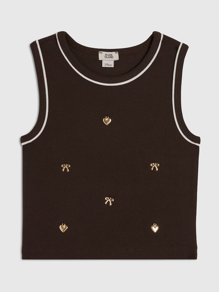 River Island Ribbed Charm Tank - 画像 1 / 4