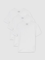 Reiss White Honor 3 Pack 13-14 yrs 3 Pack Cotton Crew-Neck T-Shirts - Image 1 of 4