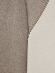 Reiss Off White/Taupe Carins Interlock-Jersey Colour-Block T-Shirt - Image 5 of 5