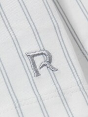 Reiss Soft Grey Cohen 13-14 yrs Brushed-Cotton Striped Pyjamas Set - Image 4 of 4