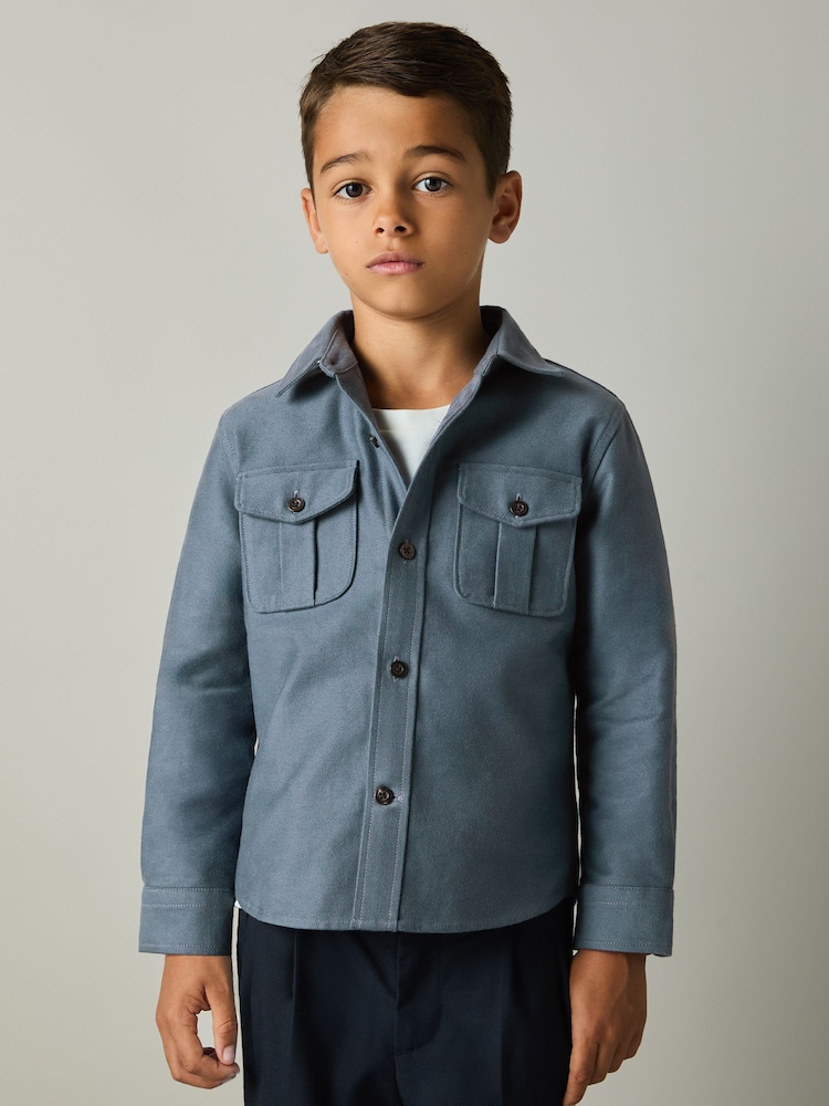 Azul - Camisa de algodón 100 % cepillado Thomas de Reiss - Imagen 1 de 4