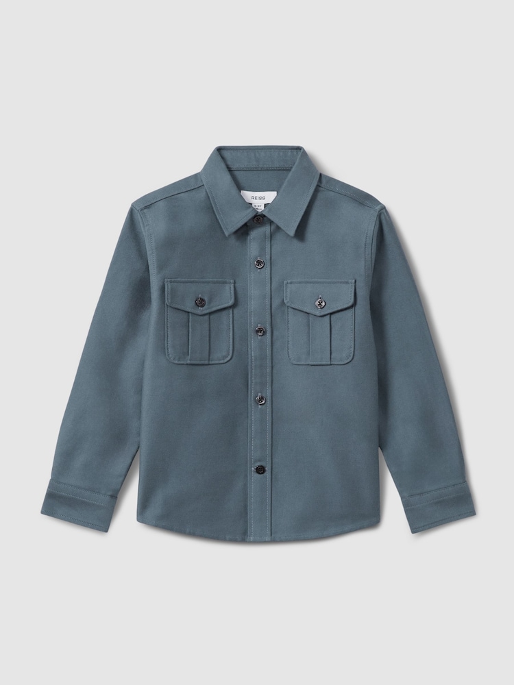 Azul - Camisa de algodón 100 % cepillado Thomas de Reiss - Imagen 2 de 4