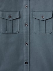 Azul - Camisa de algodón 100 % cepillado Thomas de Reiss - Imagen 4 de 4