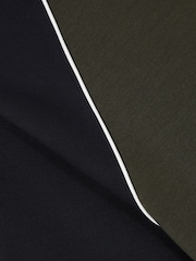 Reiss Forest Green/Navy Blue Carins Interlock-Jersey Colour-Block T-Shirt - Image 6 of 6