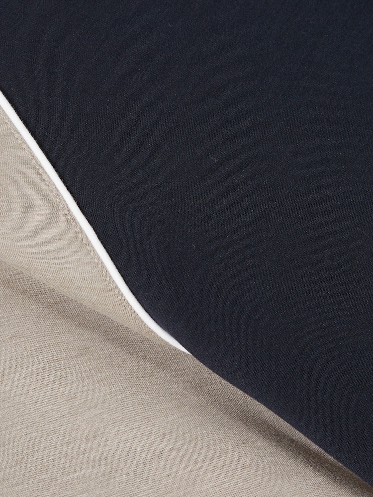 Reiss Navy/Taupe Carins Interlock-Jersey Colour-Block T-Shirt - Image 6 of 6