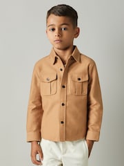 Camel - Camisa de algodón 100 % cepillado Thomas de Reiss - Imagen 1 de 4