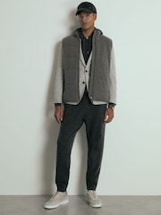 Reiss Charcoal Melange Manly Atelier Cashmere Blend Joggers - Image 1 of 5