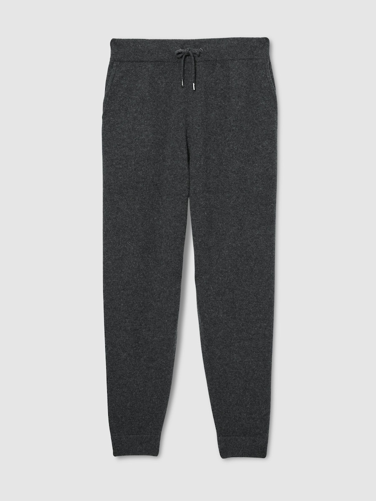 Reiss Charcoal Melange Manly Atelier Cashmere Blend Joggers - Image 2 of 5