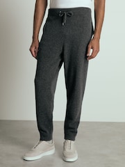 Reiss Charcoal Melange Manly Atelier Cashmere Blend Joggers - Image 3 of 5