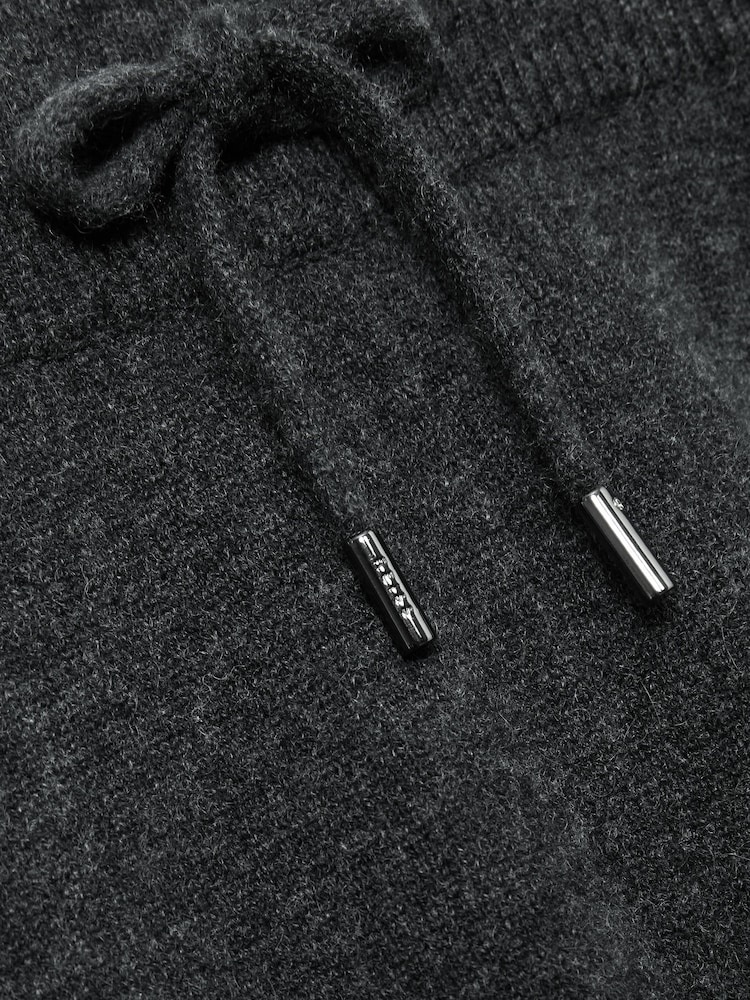 Reiss Charcoal Melange Manly Atelier Cashmere Blend Joggers - Image 5 of 5