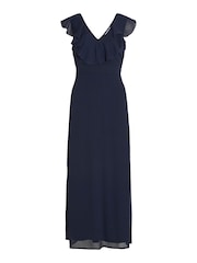 VILA V-Neck Ruffle Detail Bridesmaid Occasion Maxi Dress - Image 2 of 3