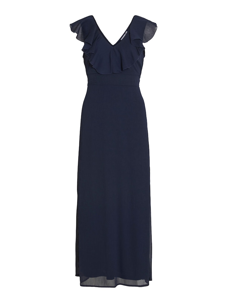 VILA V-Neck Ruffle Detail Bridesmaid Occasion Maxi Dress - Image 2 of 3