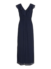 VILA V-Neck Ruffle Detail Bridesmaid Occasion Maxi Dress - Image 3 of 3