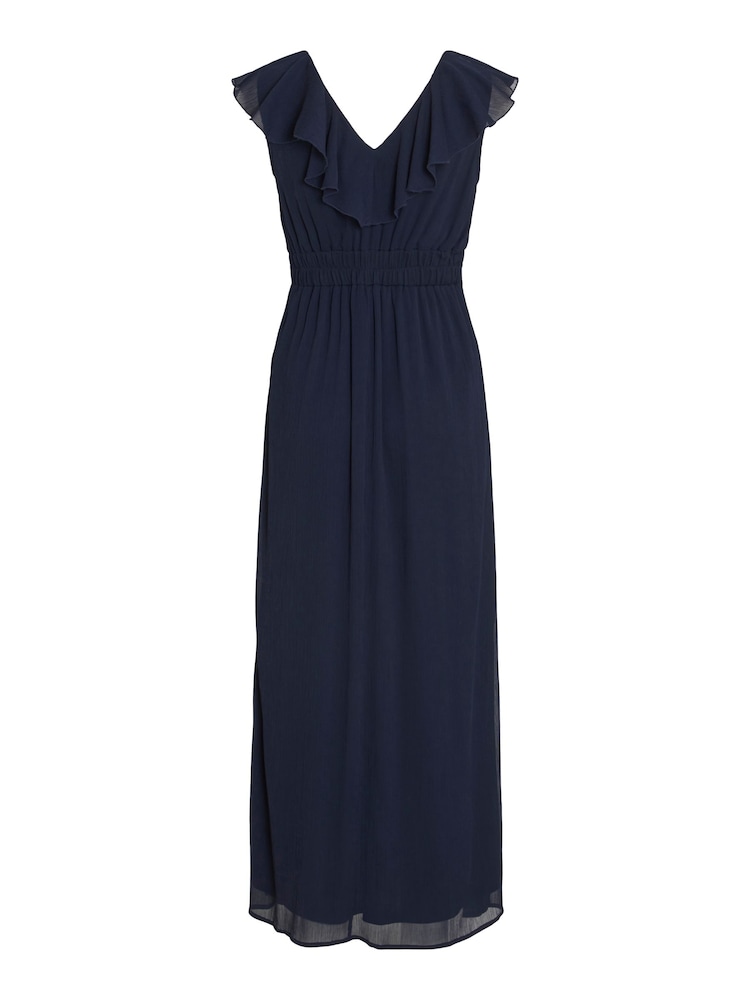 VILA V-Neck Ruffle Detail Bridesmaid Occasion Maxi Dress - Image 3 of 3