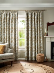 William Morris At Home Flint Acanthus Headertape Pencil Pleat Curtains - Image 1 of 3