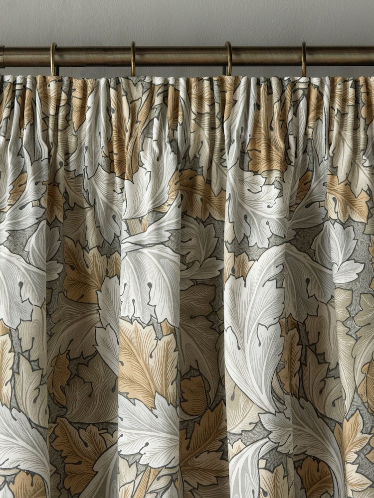 William Morris At Home Flint Acanthus Headertape Pencil Pleat Curtains - Image 3 of 3 William Morris At Home Flint Acanthus Headertape Pencil Pleat Curtains - Image 3 of 3