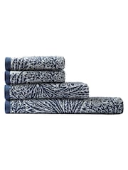 William Morris At Home Prussian Blue Marigold Towel - Image 4 of 4