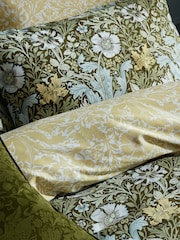 William Morris At Home Set of 2 Olive Green Compton Pillowcases - Image 1 of 4