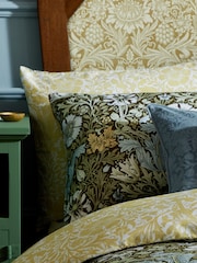 William Morris At Home Set of 2 Olive Green Compton Pillowcases - Image 2 of 4