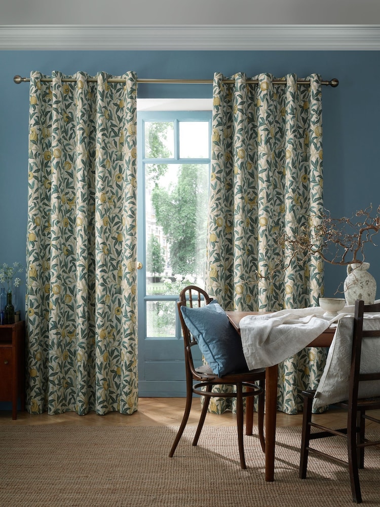 William Morris At Home Mineral Bird And Pomegranate Blackout Eyelet Curtains - Image 1 of 3