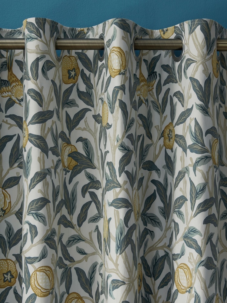 William Morris At Home Mineral Bird And Pomegranate Blackout Eyelet Curtains - Image 3 of 3