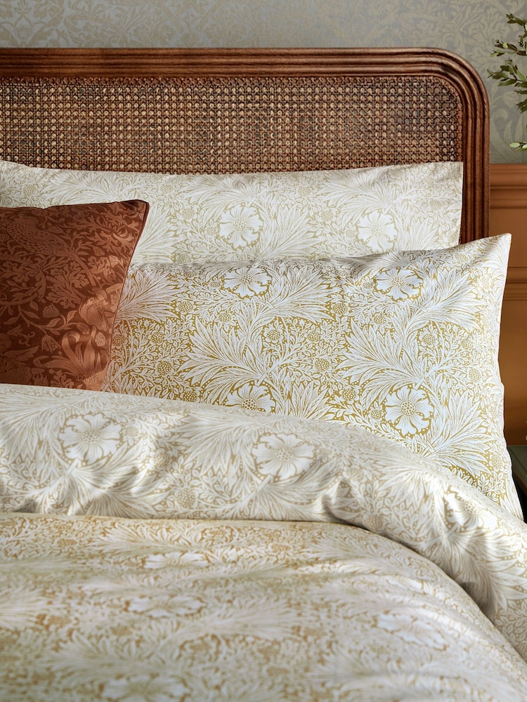 William Morris At Home Set of 2 Honey Marigold Pillowcases - Image 1 of 4 William Morris At Home Set of 2 Honey Marigold Pillowcases - Image 1 of 4