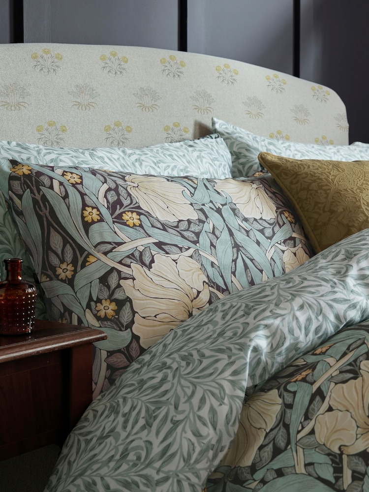 William Morris At Home Set of 2 Indigo Pimpernel Pillowcases - Image 1 of 4