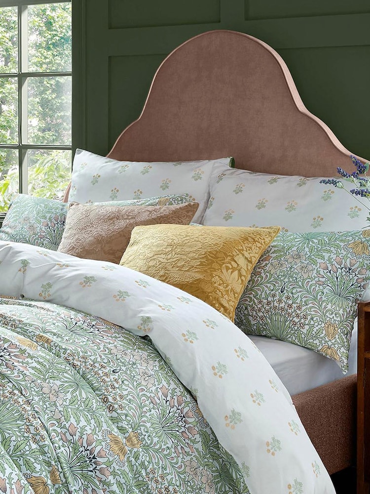 William Morris At Home Cider Strawberry Thief Embossed Cushion - Image 4 of 4