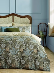 William Morris At Home Olive Green Compton Duvet Cover and Pillowcase Set - Image 1 of 5