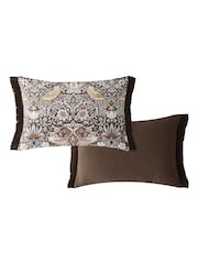 William Morris At Home Chocolate Strawberry Thief Cushion - Image 5 of 5