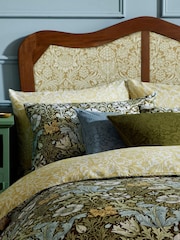 William Morris At Home Olive Strawberry Thief Embossed Cushion - Image 4 of 4