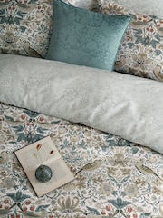 William Morris At Home Hessian Strawberry Thief Duvet Cover and Pillowcase Set - Image 3 of 6