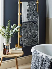 William Morris At Home Prussian Blue Marigold Towel - Image 2 of 4
