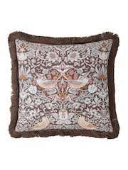 William Morris At Home Chocolate Strawberry Thief Cushion - Image 4 of 5