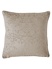 William Morris At Home Cider Gold Strawberry Thief Embossed Cushion - Image 1 of 4