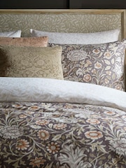 William Morris At Home Cider Gold Strawberry Thief Embossed Cushion - Image 3 of 4