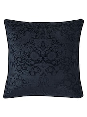William Morris At Home Prussian Blue Strawberry Thief Embossed Cushion - Image 1 of 2