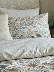 William Morris At Home Set of 2 Hessian Strawberry Thief Pillowcases - Image 1 of 4