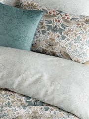 William Morris At Home Set of 2 Hessian Strawberry Thief Pillowcases - Image 2 of 4