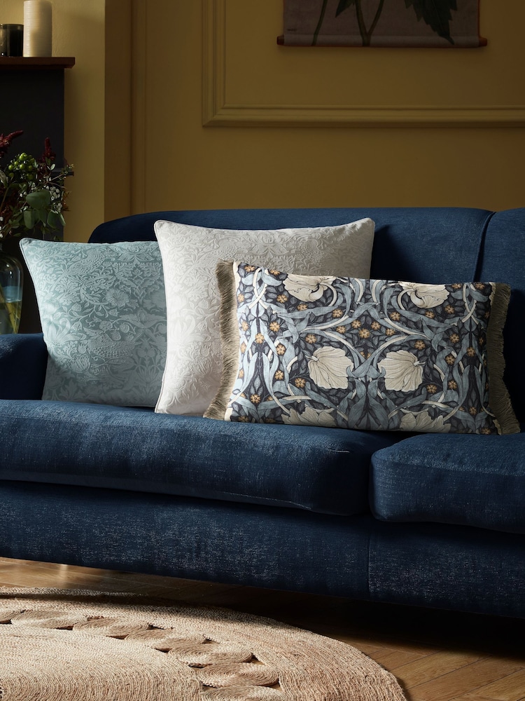 William Morris At Home Ink Blue Pimpernel Cushion - Image 4 of 4