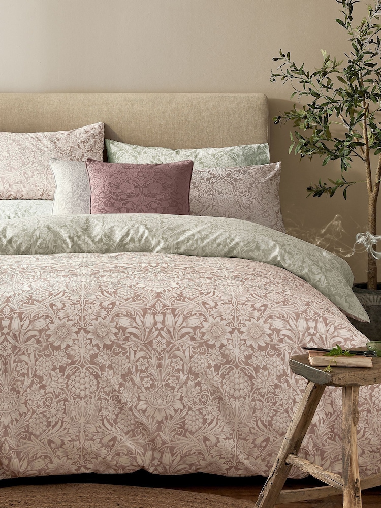 William Morris At Home Clay Sunflower Duvet Cover and Pillowcase Set - Image 1 of 6 William Morris At Home Clay Sunflower Duvet Cover and Pillowcase Set - Image 1 of 6