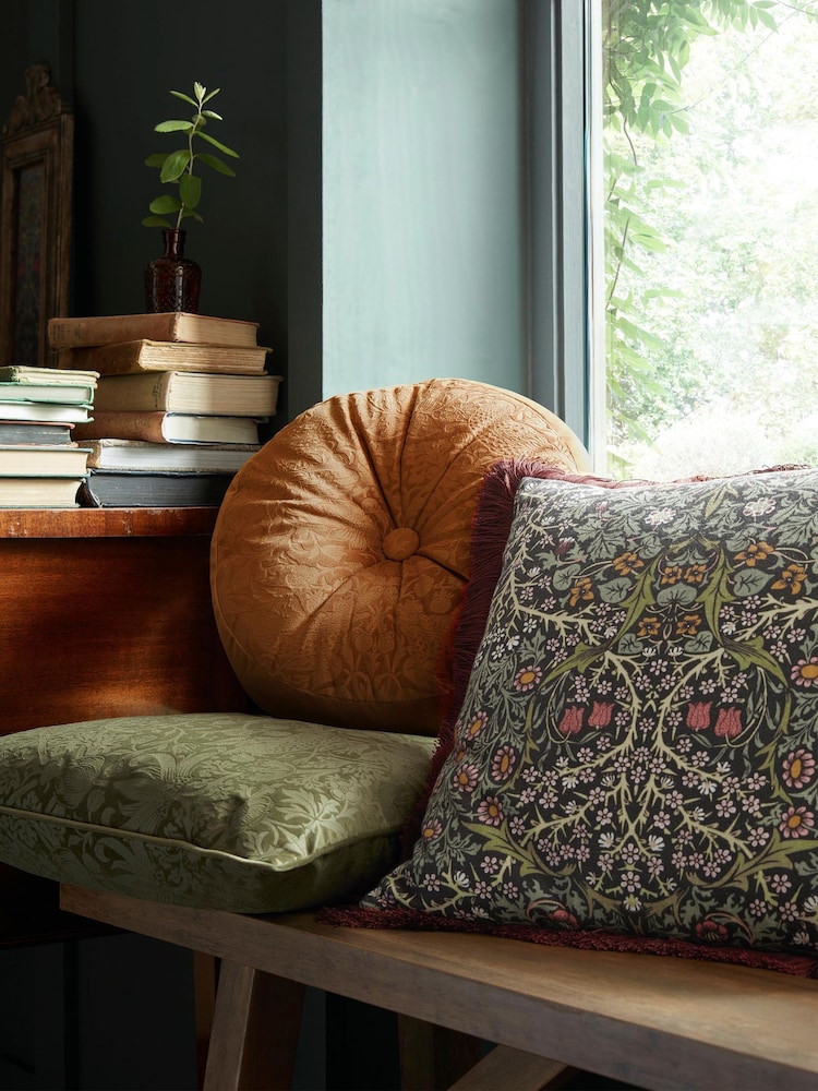 William Morris At Home Midnight Blackthorn Cushion - Image 4 of 4