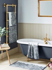 William Morris At Home Prussian Blue Marigold Towel - Image 2 of 4