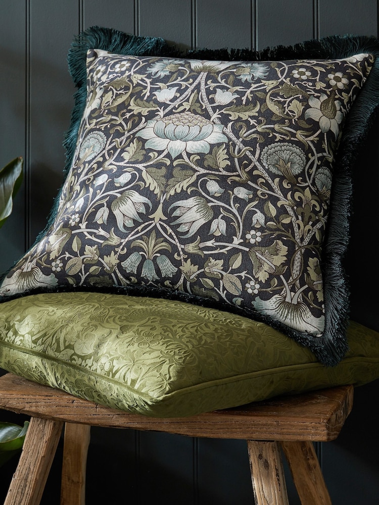 William Morris At Home Blue Lodden Cushion - Image 1 of 4