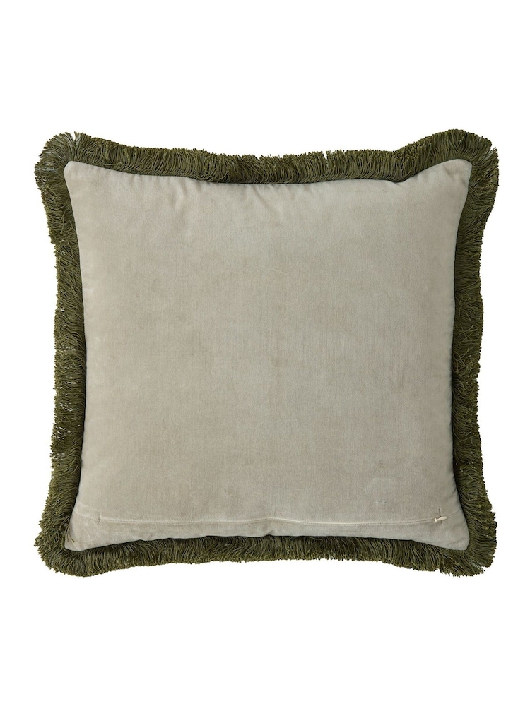 William Morris At Home Olive Green Margold Cushion - Image 4 of 4
