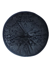 William Morris At Home Prussian Blue Strawberry Thief Embossed Circular Cushion - Image 4 of 4