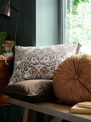 William Morris At Home Saffron Strawberry Thief Embossed Circular Cushion - Image 3 of 4